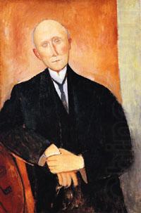 Amedeo Modigliani Seated man with orange background china oil painting image
